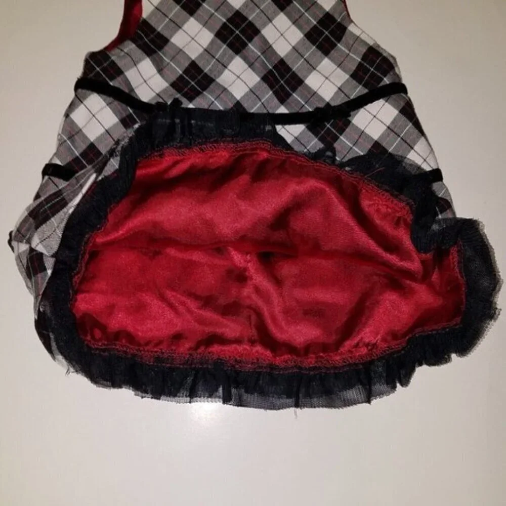 The Children's Place Dress Baby 3-6 Months Red Black White Plaid Valentine's Day